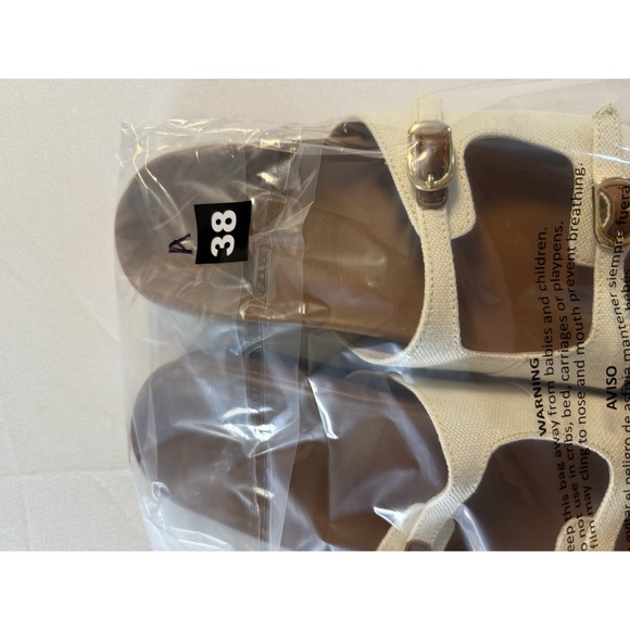 J.Crew New Colbie buckle sandals in canvas and leather size 10 - Picture 12 of 12